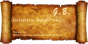 Golobics Benáta névjegykártya